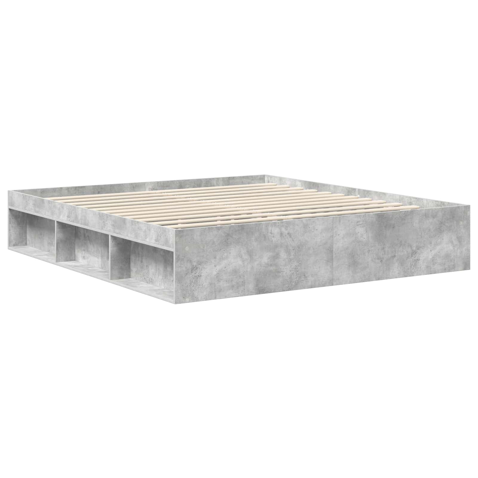 Sengestel med hovedgærde Beton 180 x 200 cm Massiv fyrretræ