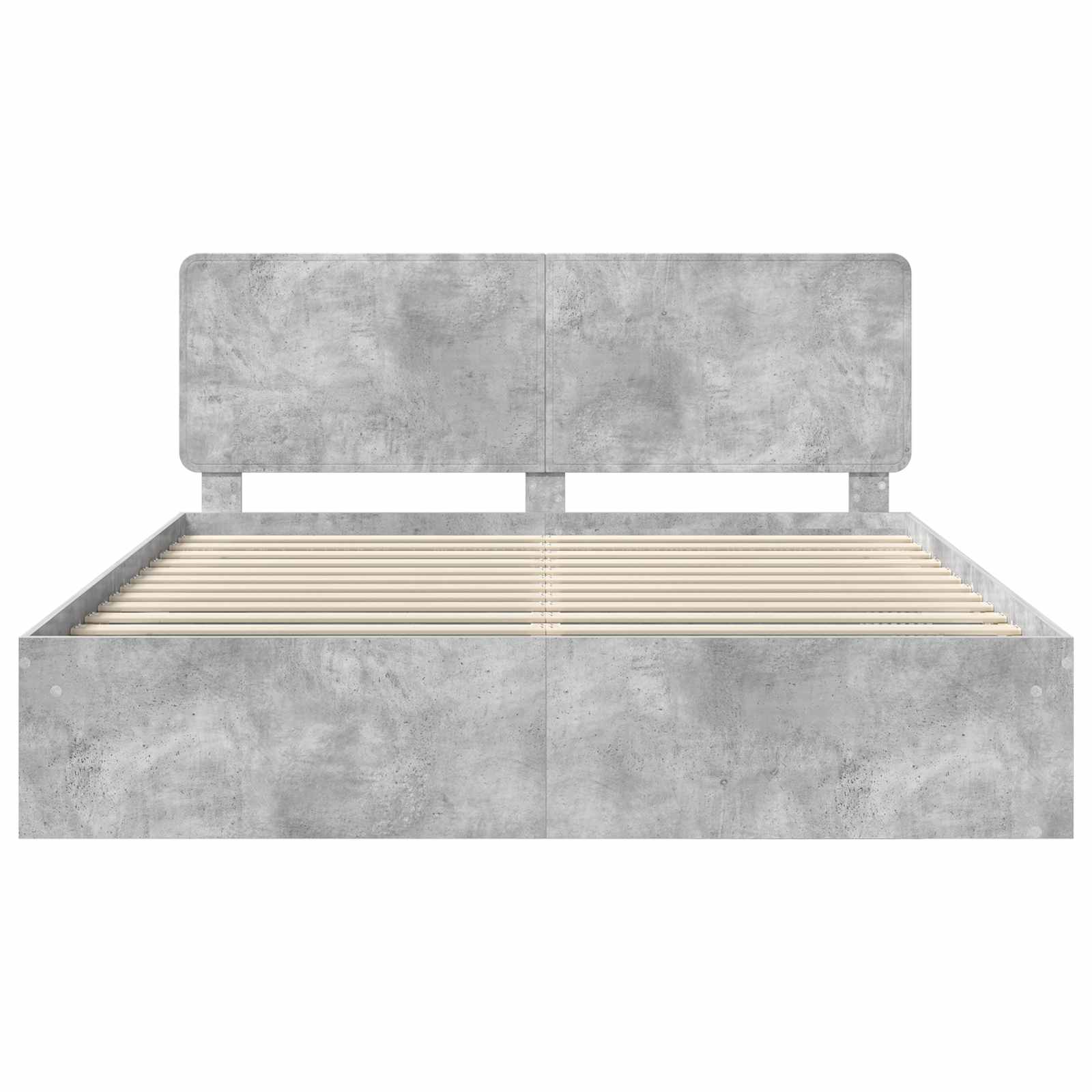 Sengestel med hovedgærde Beton 180 x 200 cm Massiv fyrretræ