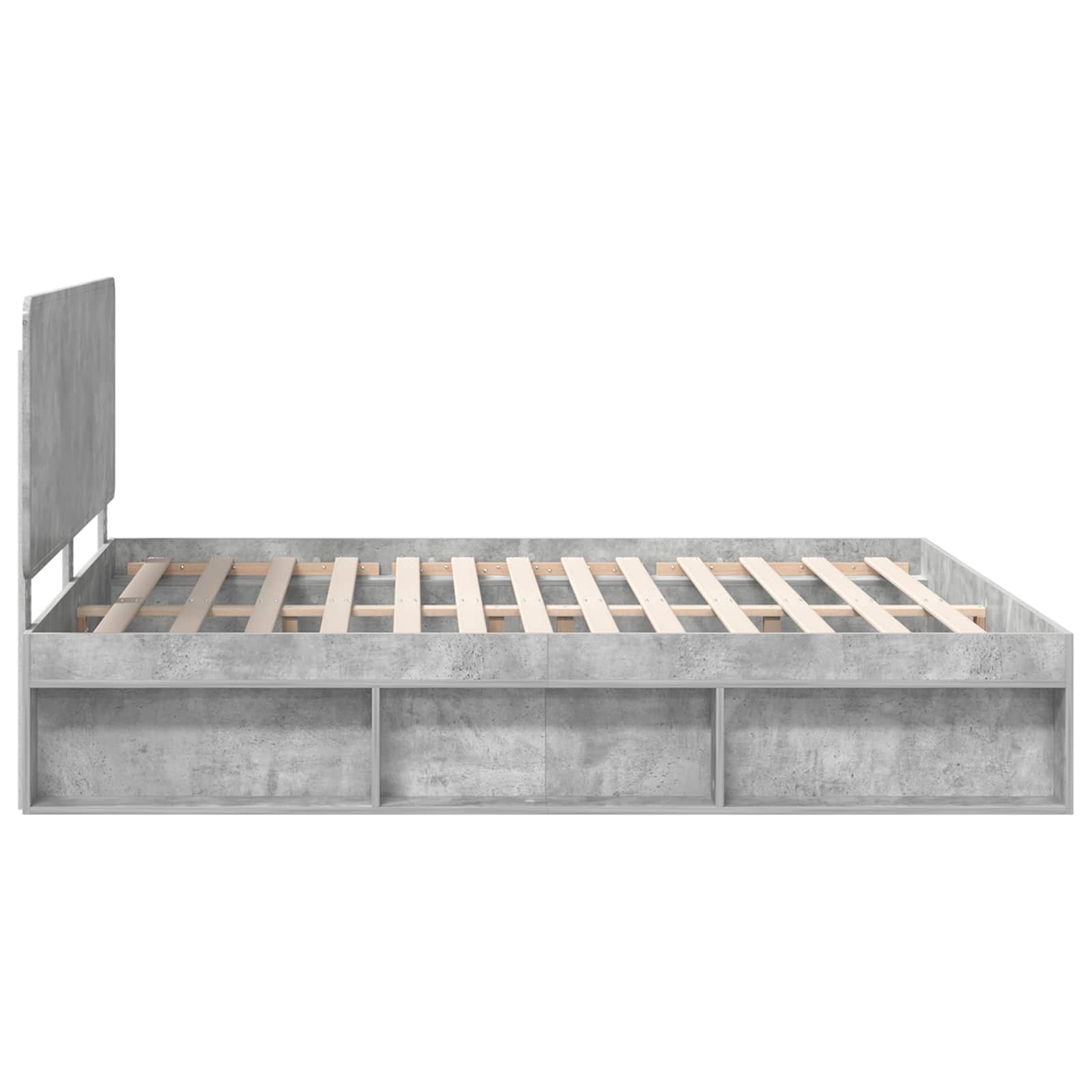 Sengestel med hovedgærde Beton 180 x 200 cm Massiv fyrretræ