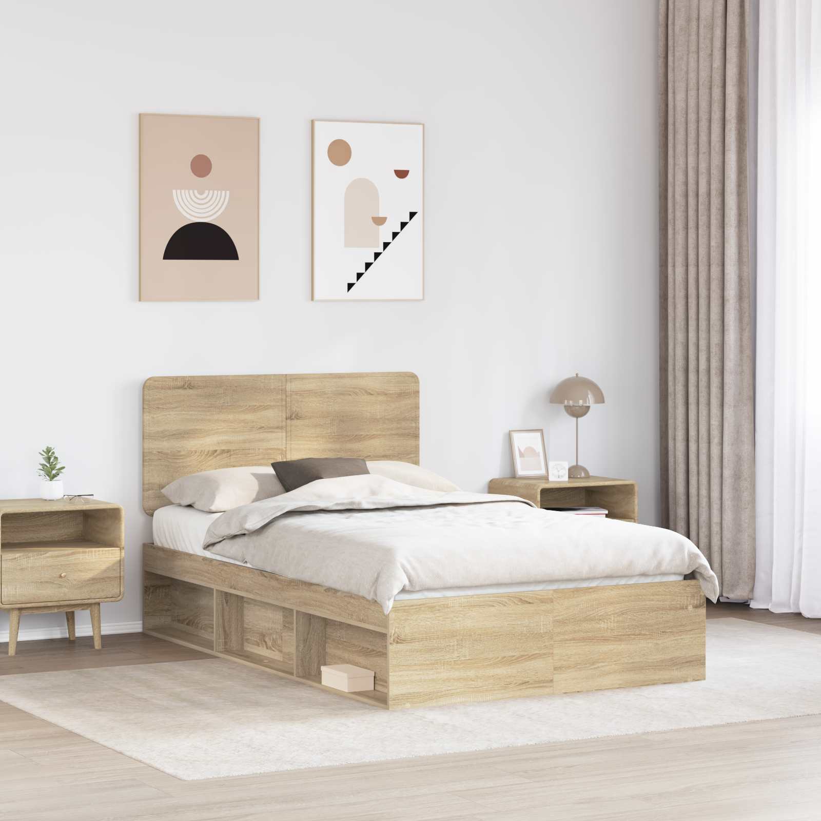 Sengestel med hovedgærde Sonoma 120 x 190 cm Massiv fyrretræ