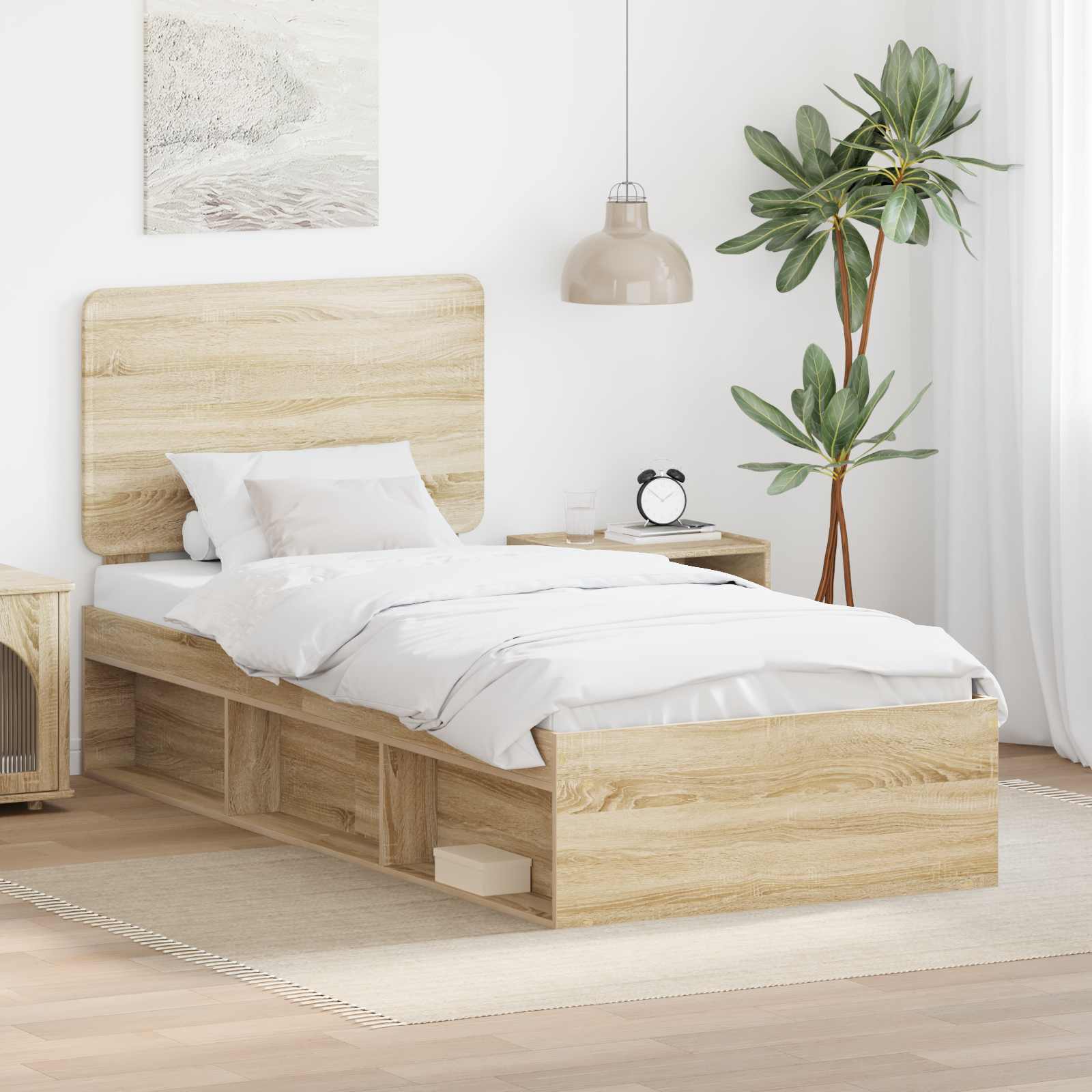 Sengestel med hovedgærde Sonoma 90 x 190 cm Massiv fyrretræ