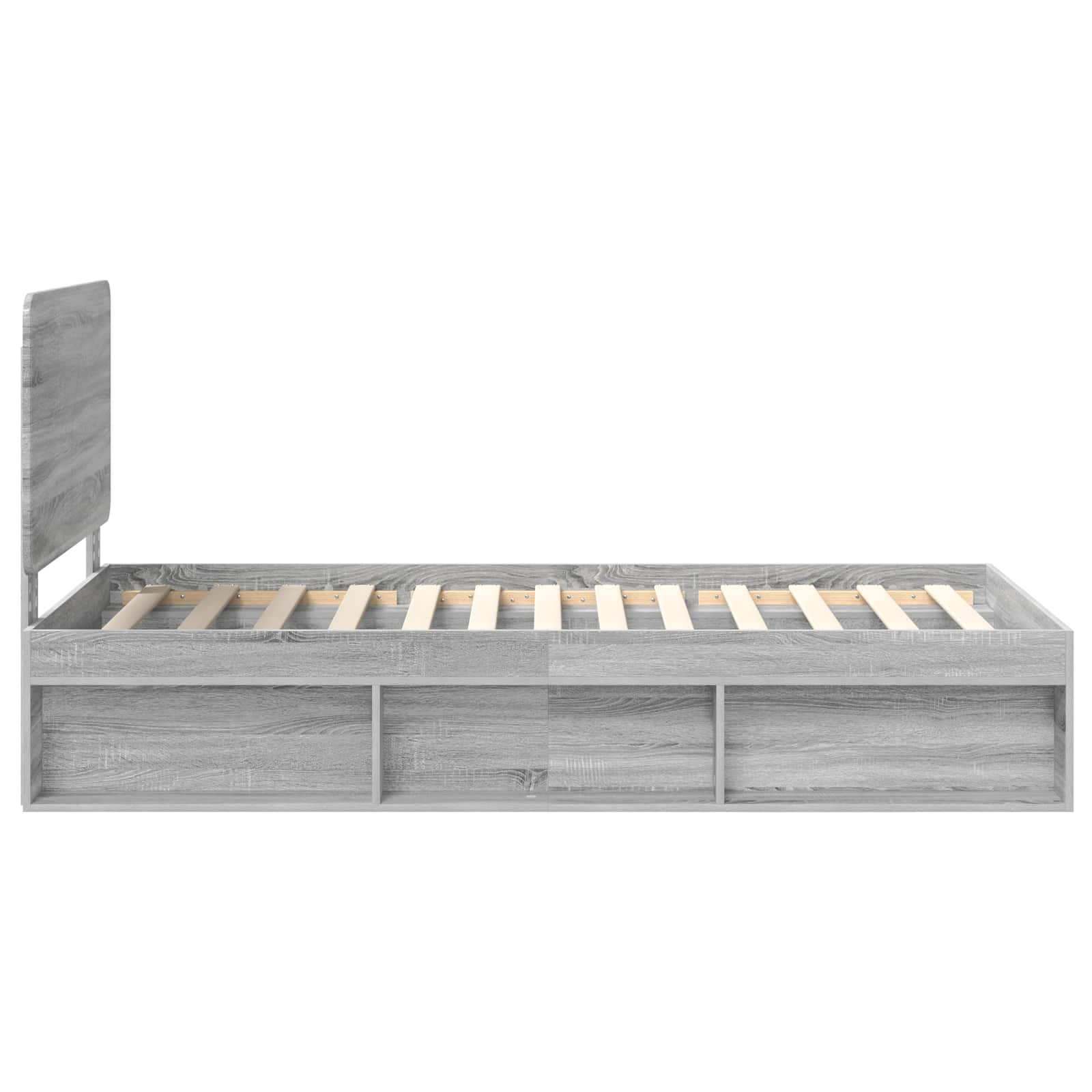 Sengestel med hovedgærde Grå Sonoma 75 x 190 cm Massiv fyrretræ