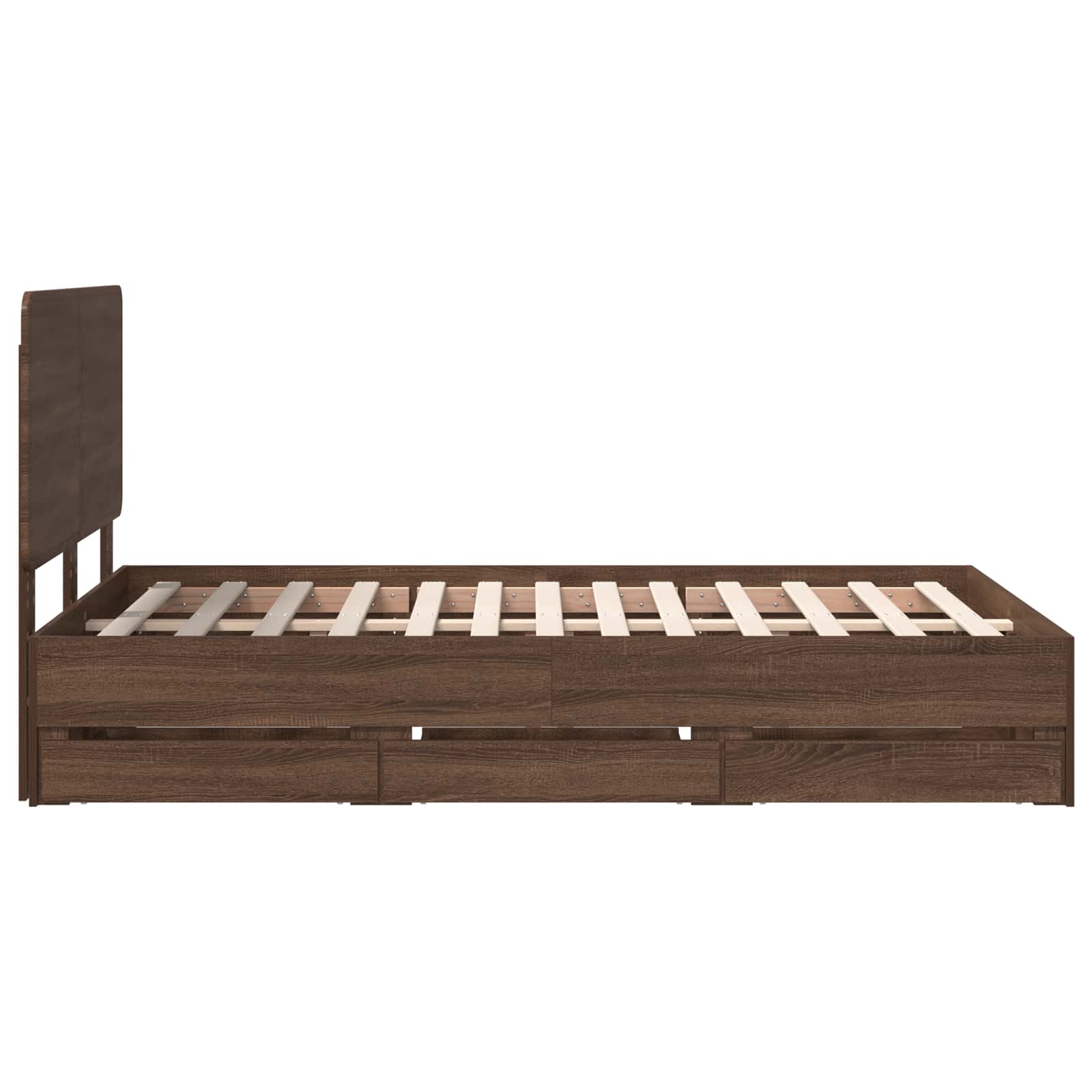Sengestel med skuffe Brun eg 120 x 190 cm Ingeniørtræ