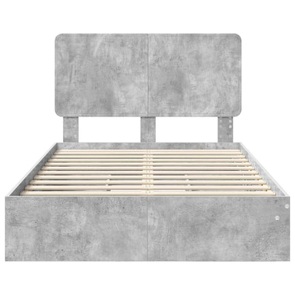 Opbevaringsseng Beton Grå 135 x 190 cm Konstrueret træ