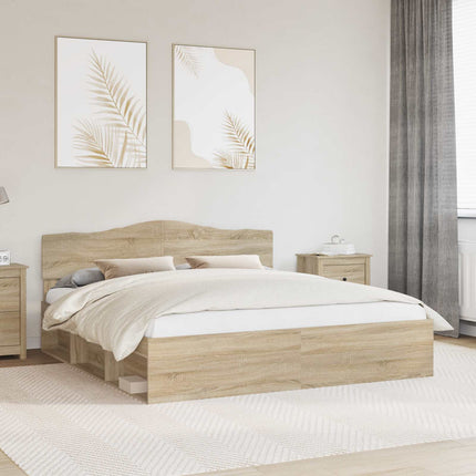 Sengestel med hovedgærde Sonoma 180 x 200 cm Massiv fyrretræ