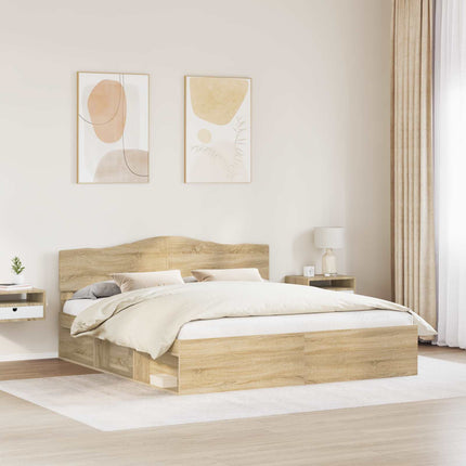 Sengestel med hovedgærde Sonoma 180 x 200 cm Massiv fyrretræ