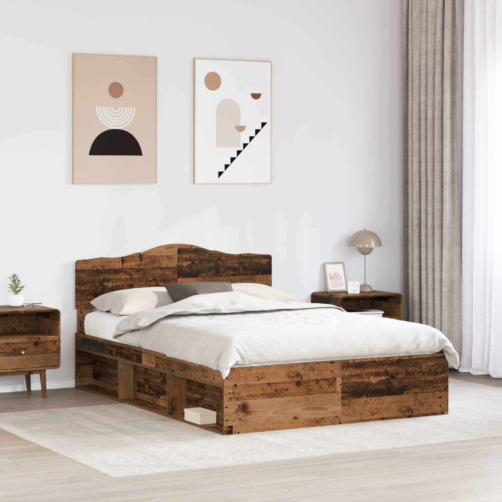 Sengestel Gammelt træ 150 x 200 cm Massiv fyrretræ