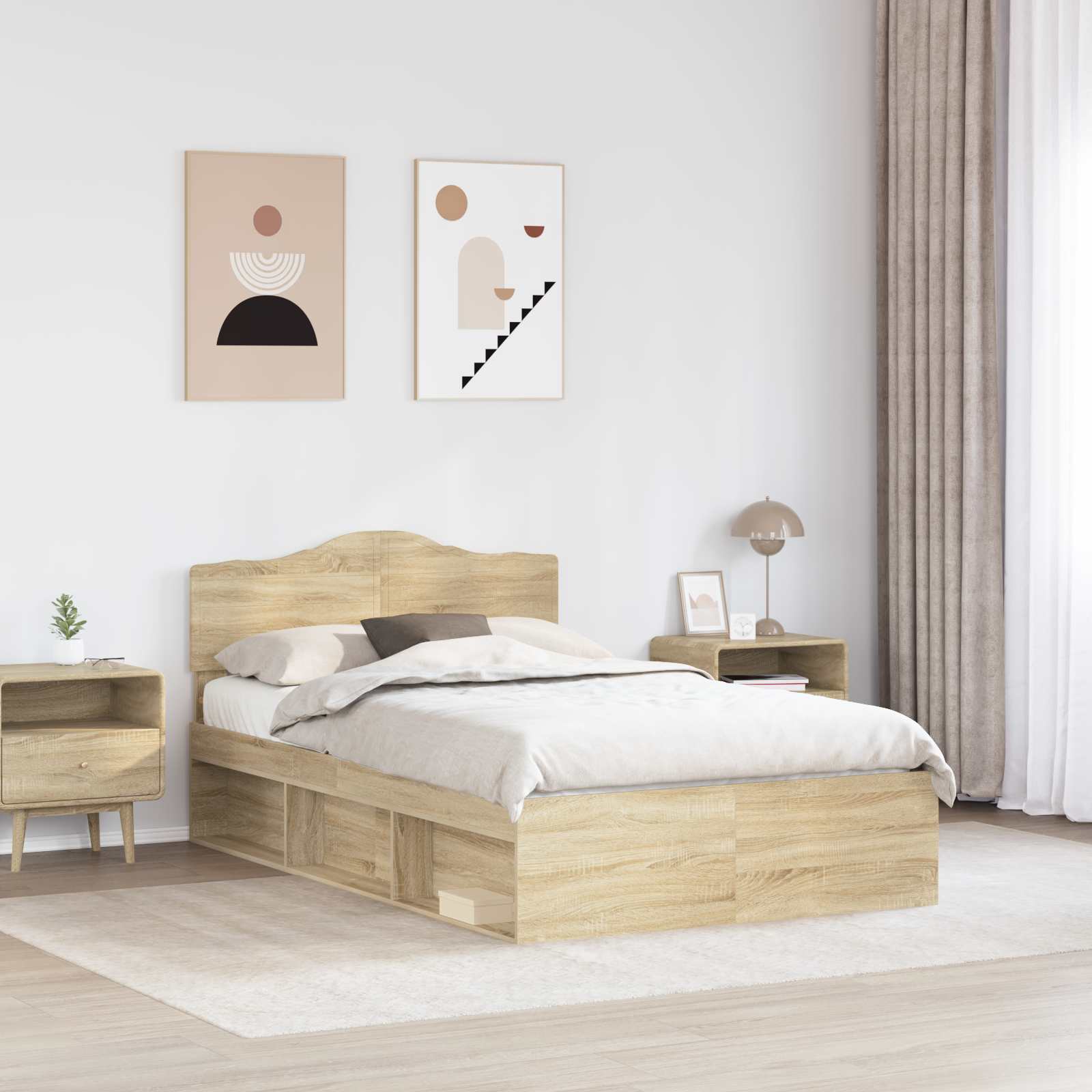 Sengestel med hovedgærde Sonoma 120 x 190 cm Massiv fyrretræ