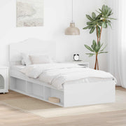 Sengestel med hovedgærde Hvid 90 x 200 cm Massiv fyrretræ
