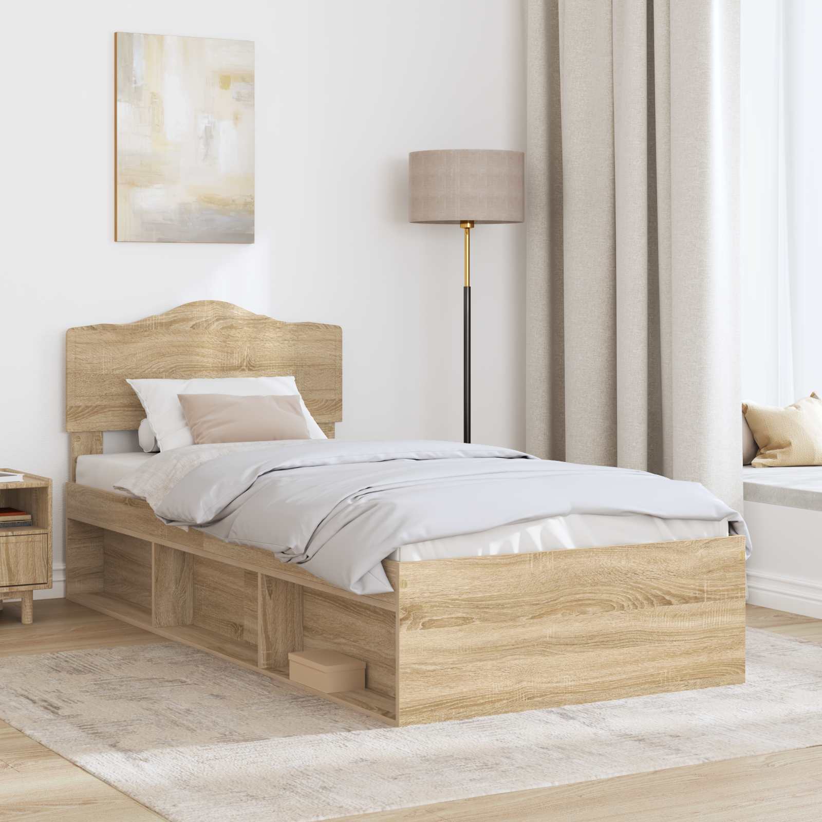 Sengestel med hovedgærde Sonoma 90 x 190 cm Massiv fyrretræ
