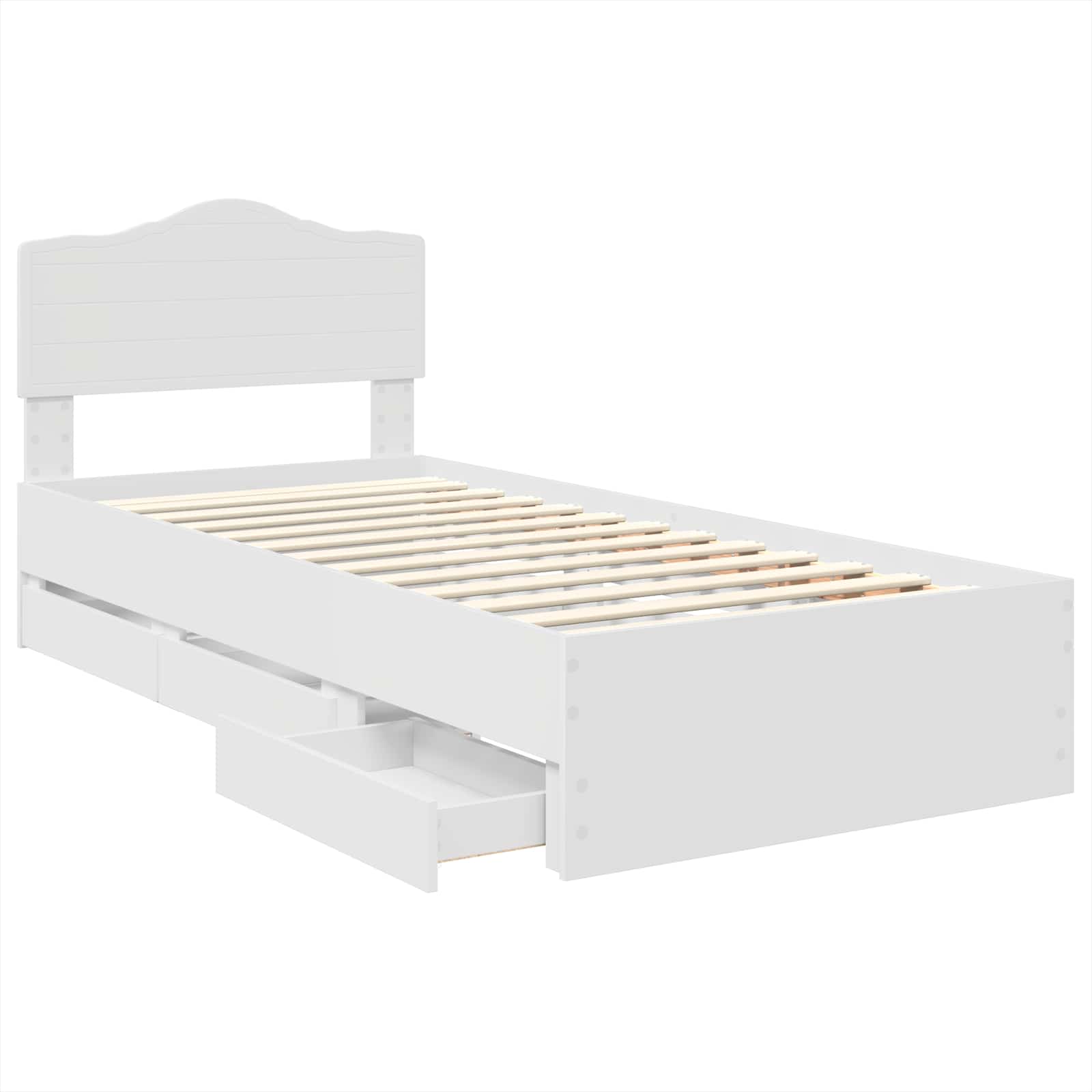 Sengestel med skuffe Hvid 100 x 200 cm Ingeniørtræ