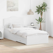Sengestel med hovedgærde Hvid 90 x 190 cm Konstrueret træ