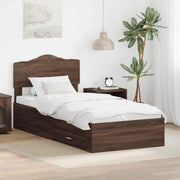 Sengestel med hovedgærde Brun eg 70 x 190 cm Konstrueret træ