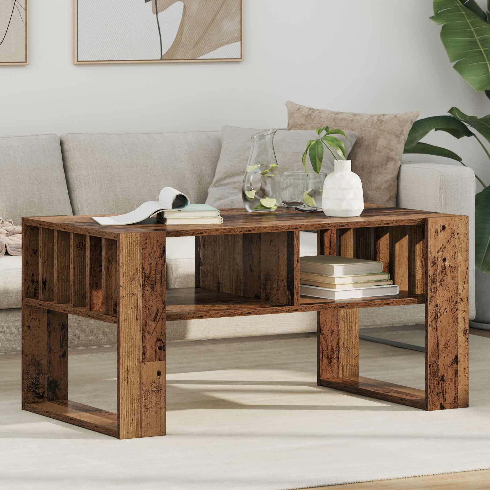 Sofabord Gammelt træ 92 x 49,5 x 45 cm Konstrueret træ