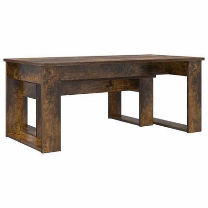 Kaffebord Sæt 2 stk. Røget eg 100 x 50 x 42 cm Konstrueret træ