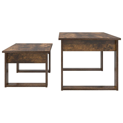 Kaffebord Sæt 2 stk. Røget eg 100 x 50 x 42 cm Konstrueret træ