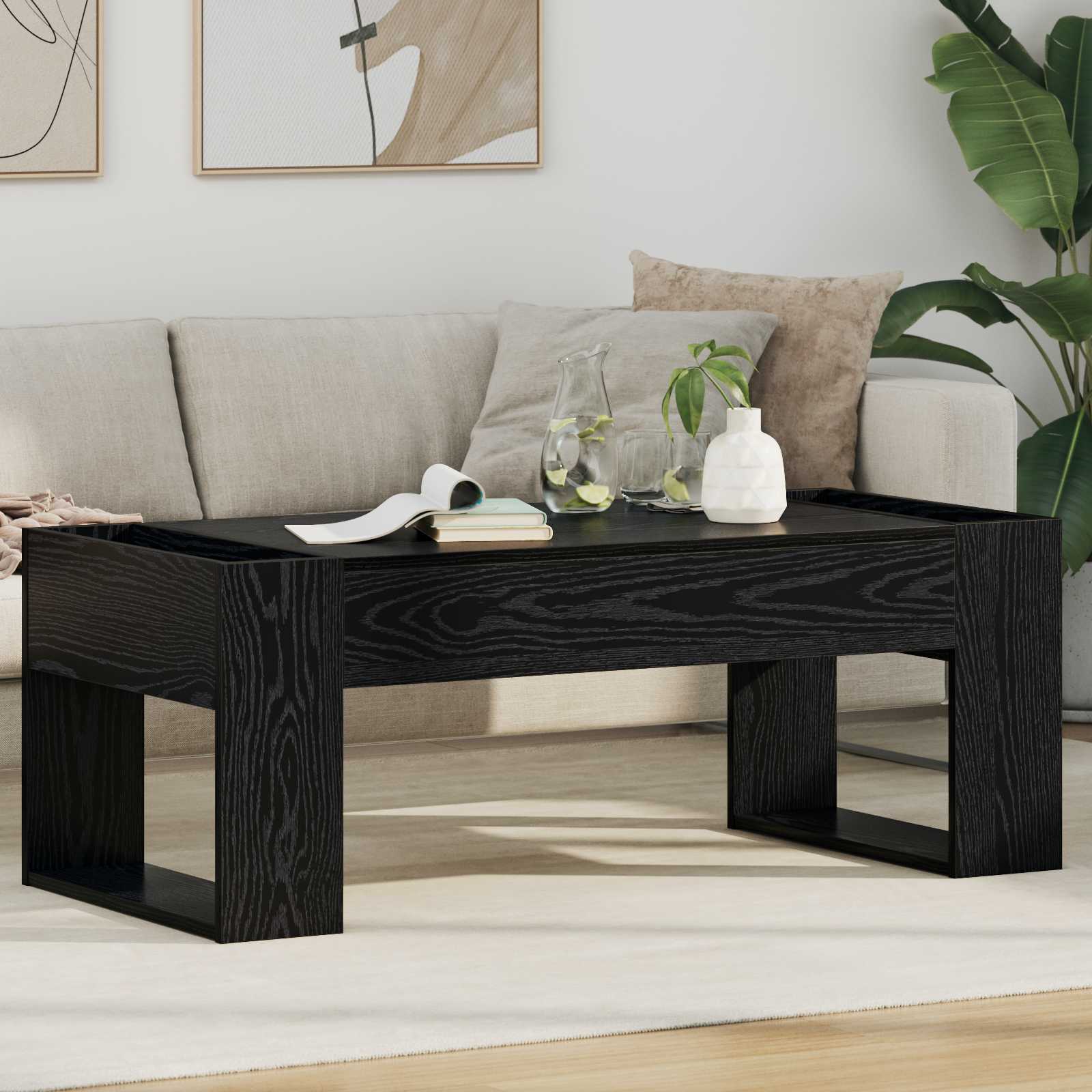 Sofabord Sort eg 110 x 50 x 41 cm Konstrueret træ