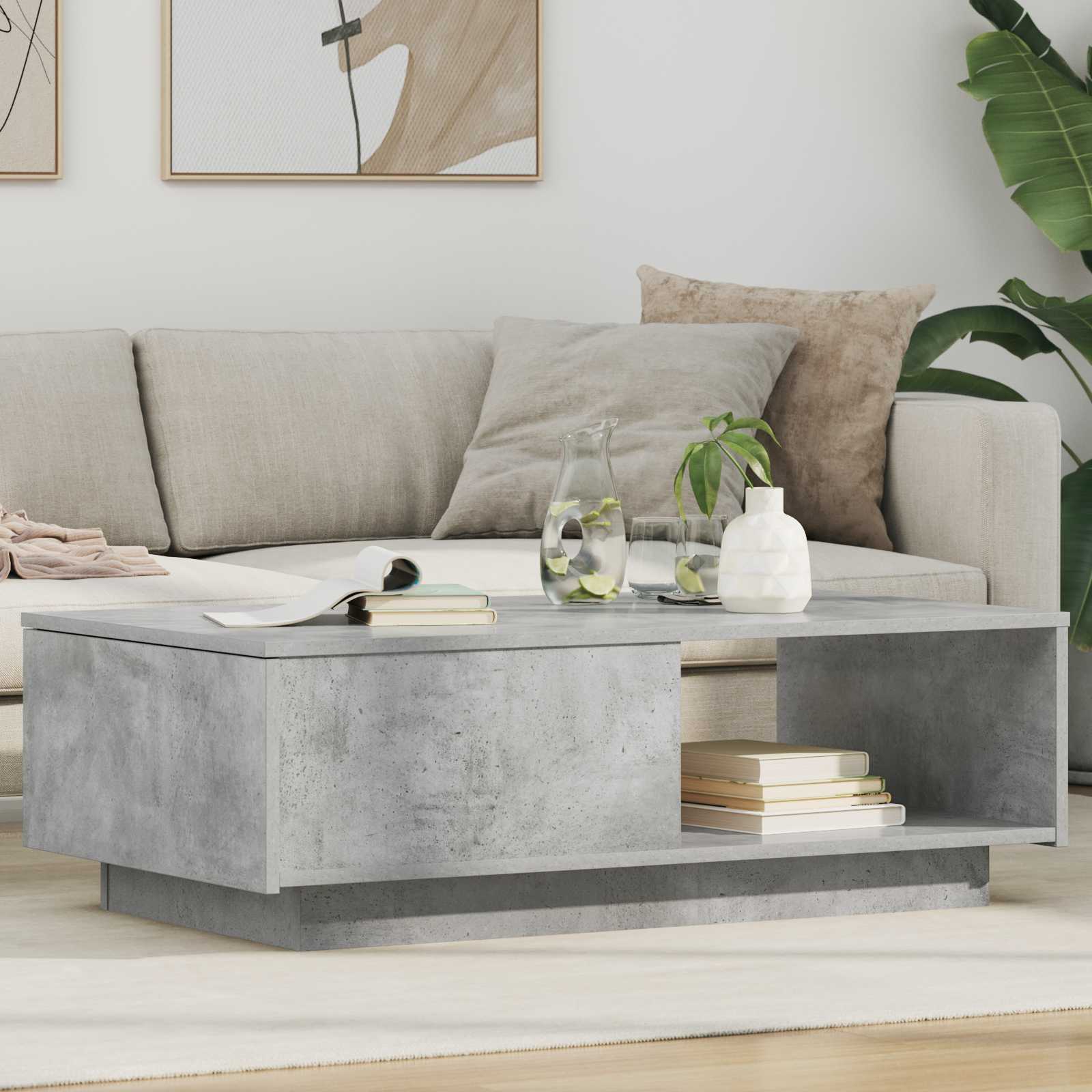 Sofabord med skuffe Beton Grå 95 x 55 x 31 cm Konstrueret træ