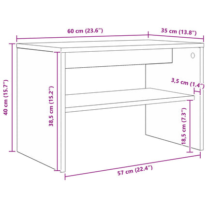 TV-skab 60 x 35 x 40 cm Beton Grå Konstrueret træ