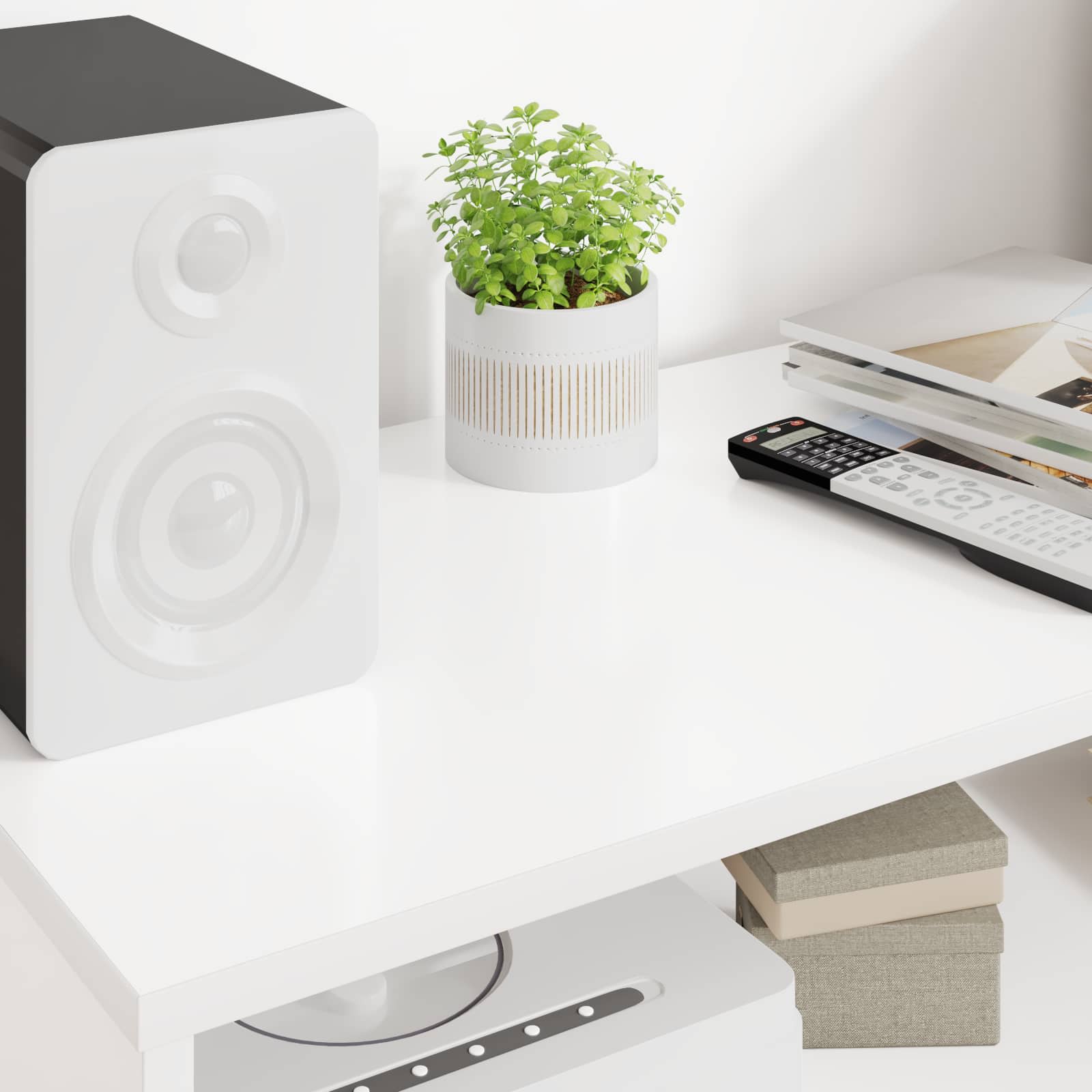 TV-skab Hvid 80 x 35 x 40 cm Konstrueret træ