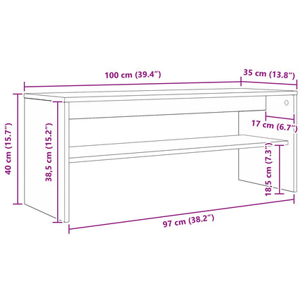 TV-skab 100 x 35 x 40 cm Røget eg Konstrueret træ