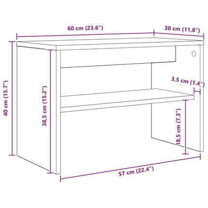 TV-skab 60 x 30 x 40 cm Røget eg Konstrueret træ