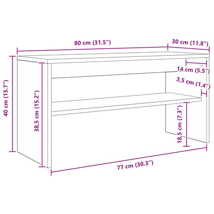 TV-skab 80 x 30 x 40 cm Røget eg Konstrueret træ
