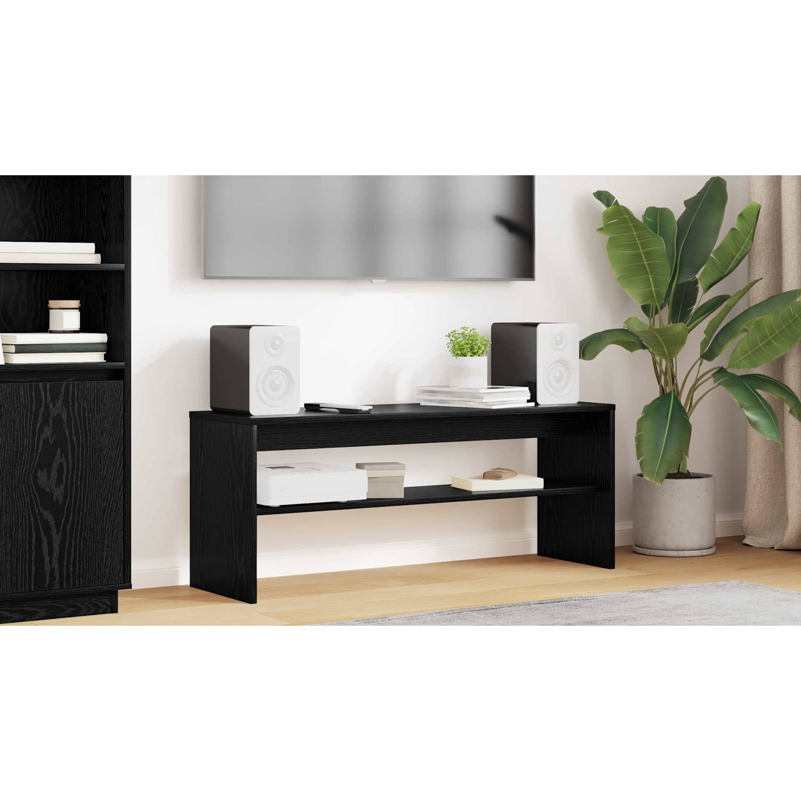 TV-skab Sort eg 100 x 30 x 40 cm Konstrueret træ