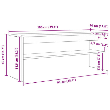 TV-skab 100 x 30 x 40 cm Røget eg Konstrueret træ