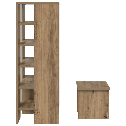 Sko skab 2 stk. 62 x 35 x 100 cm Konstrueret træ Artisan Egetræ