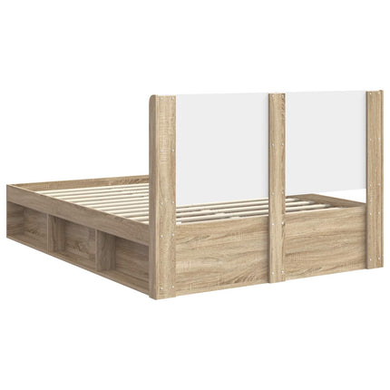 Sengestel med opbevaring og hovedgærde Sonoma-eg 120 x 200 cm