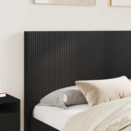 Sengestel med opbevaring og hovedgærde Sort 120 x 190 cm