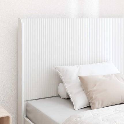 Sengestel med opbevaring og hovedgærde Hvid 90 x 190 cm