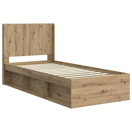 Sengestel med opbevaring og hovedgærde Artisan-eg 90 x 190 cm