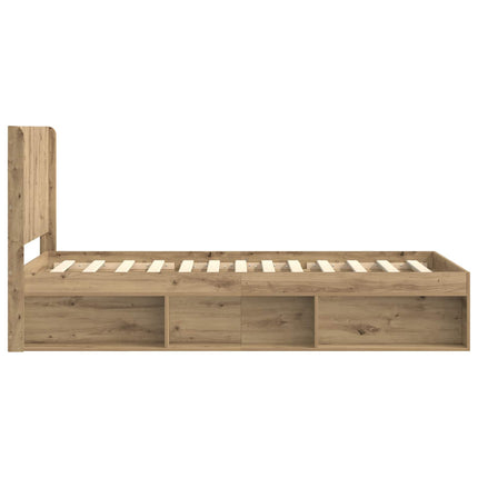 Sengestel med opbevaring og hovedgærde Artisan-eg 90 x 190 cm