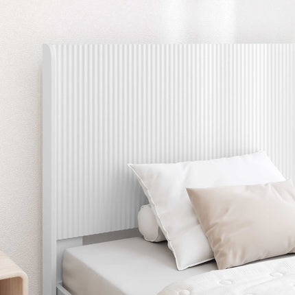 Sengestel med opbevaring og hovedgærde Hvid 100 x 200 cm