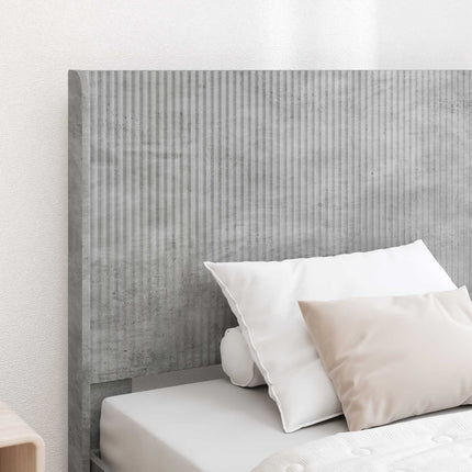 Sengestel med opbevaring og hovedgærde Betongrå 90 x 200 cm