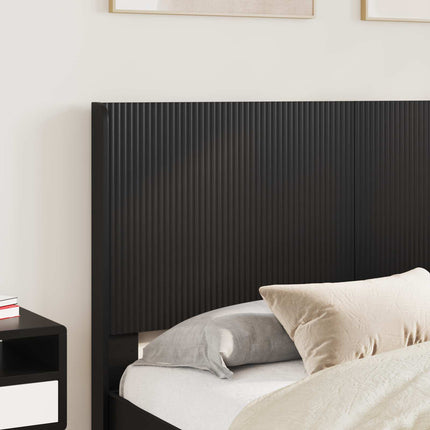 Sengestel med opbevaring og hovedgærde Sort 135 x 190 cm