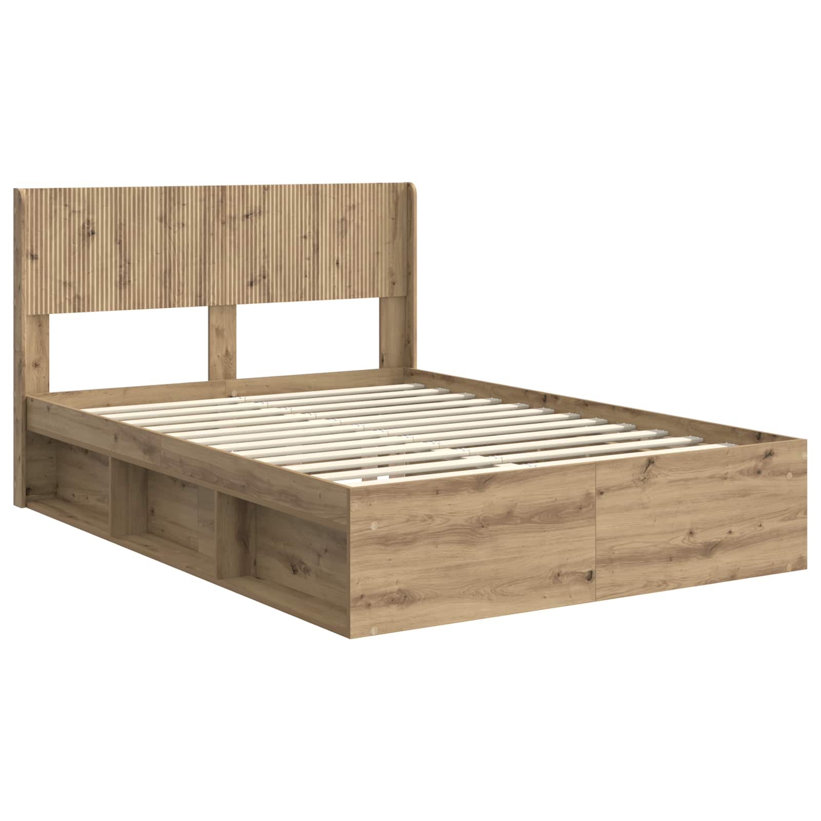 Sengestel med opbevaring og hovedgærde Artisan-eg 140 x 190 cm