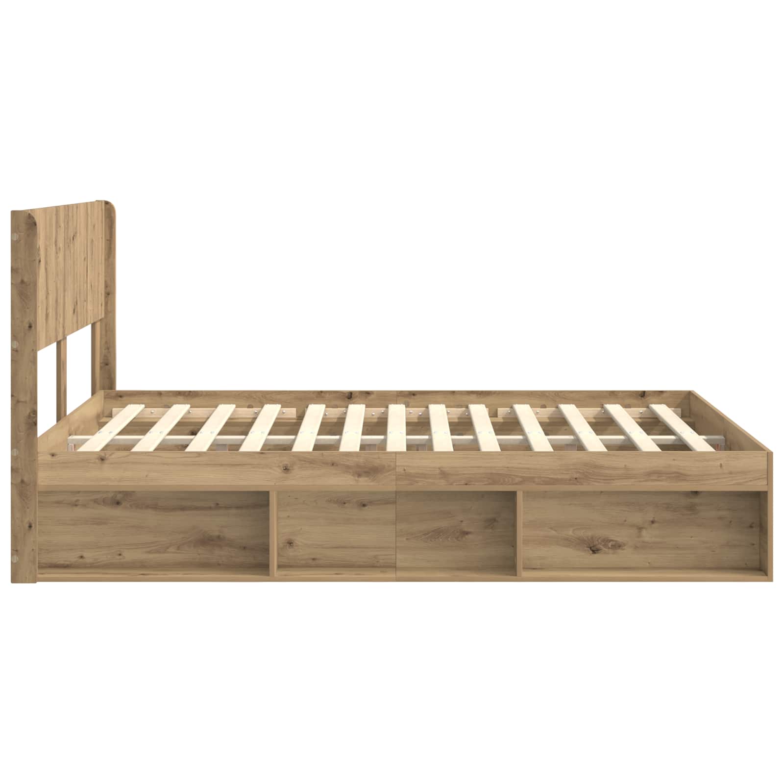 Sengestel med opbevaring og hovedgærde Artisan-eg 140 x 190 cm