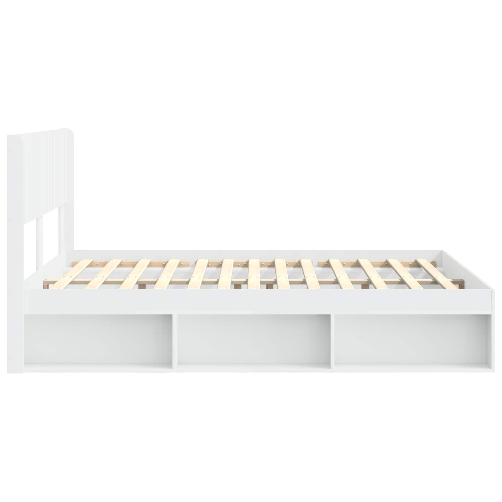 Sengestel med opbevaring og hovedgærde Hvid 120 x 200 cm
