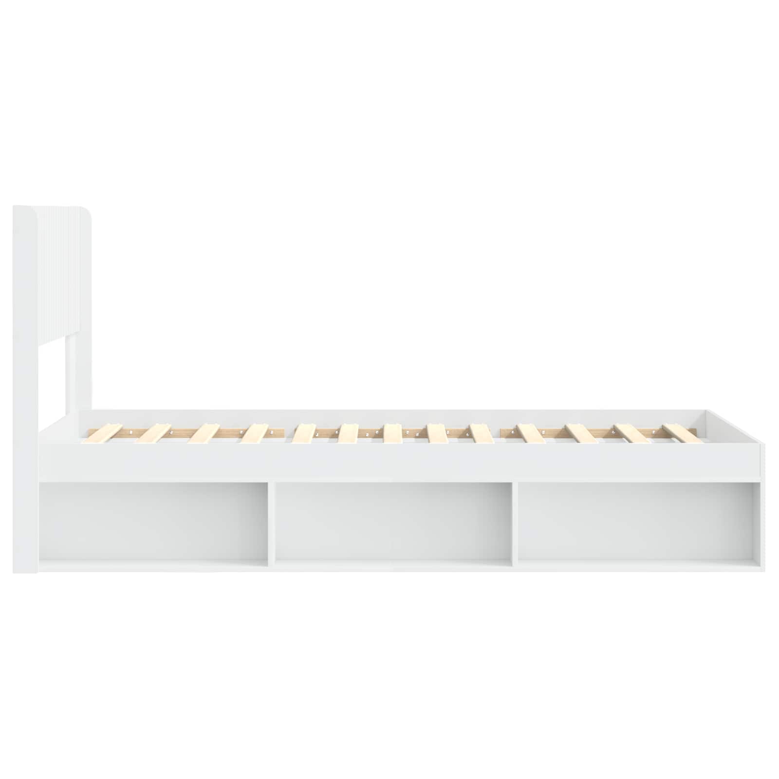 Sengestel med opbevaring og hovedgærde Hvid 90 x 200 cm
