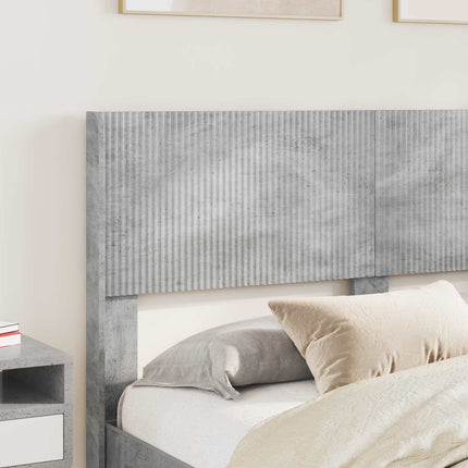 Sengestel med opbevaring og hovedgærde Betongrå 135 x 190 cm