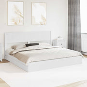 Sengestel med opbevaring og hovedgærde Hvid 180 x 200 cm
