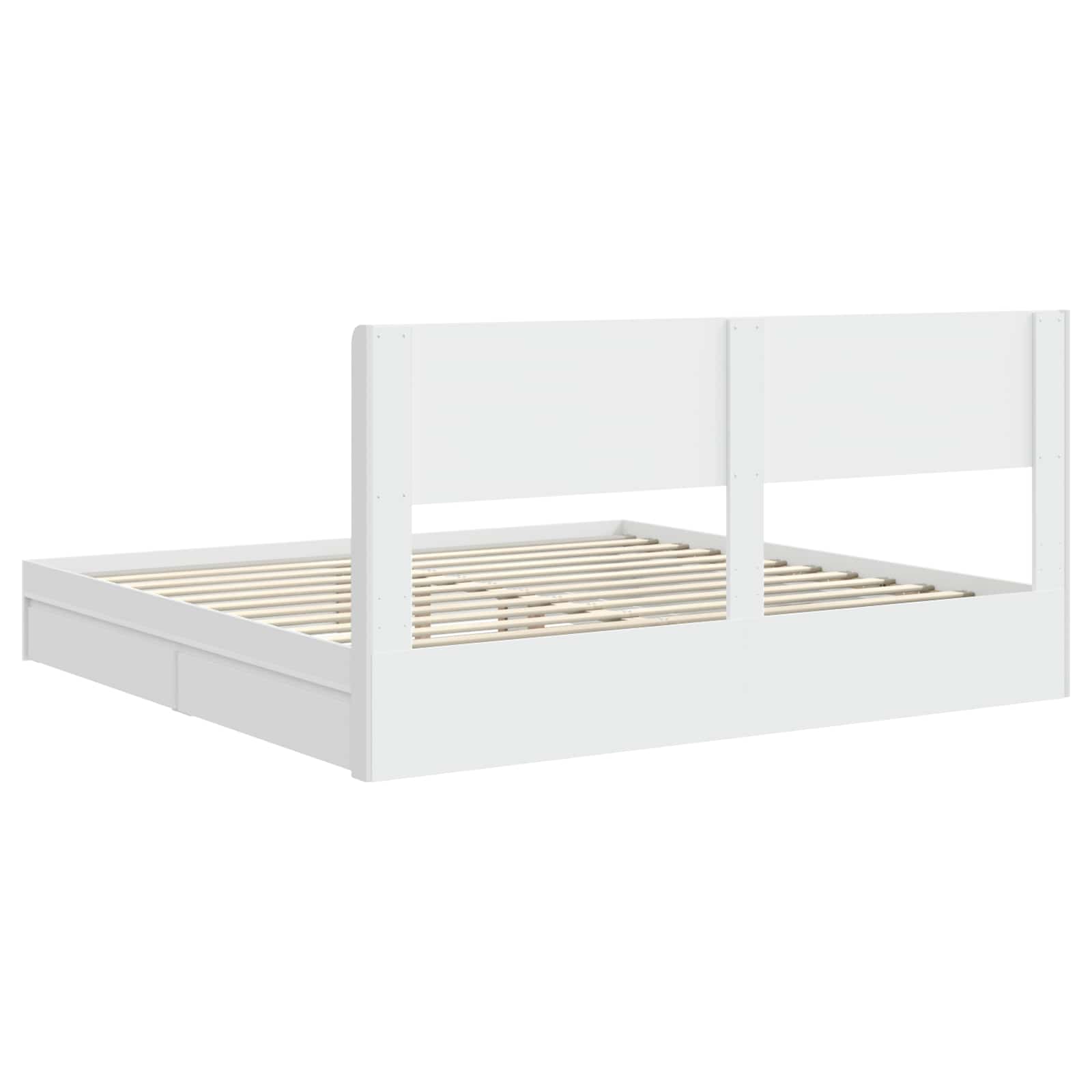 Sengestel med opbevaring og hovedgærde Hvid 180 x 200 cm