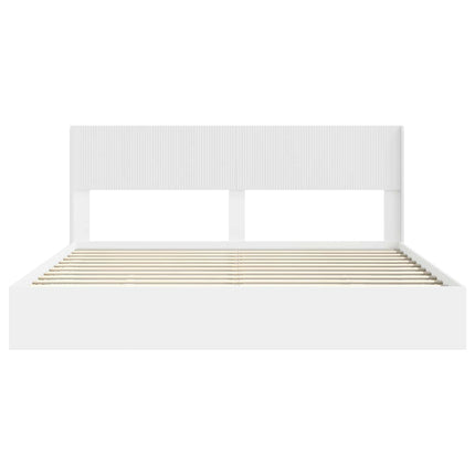 Sengestel med opbevaring og hovedgærde Hvid 180 x 200 cm