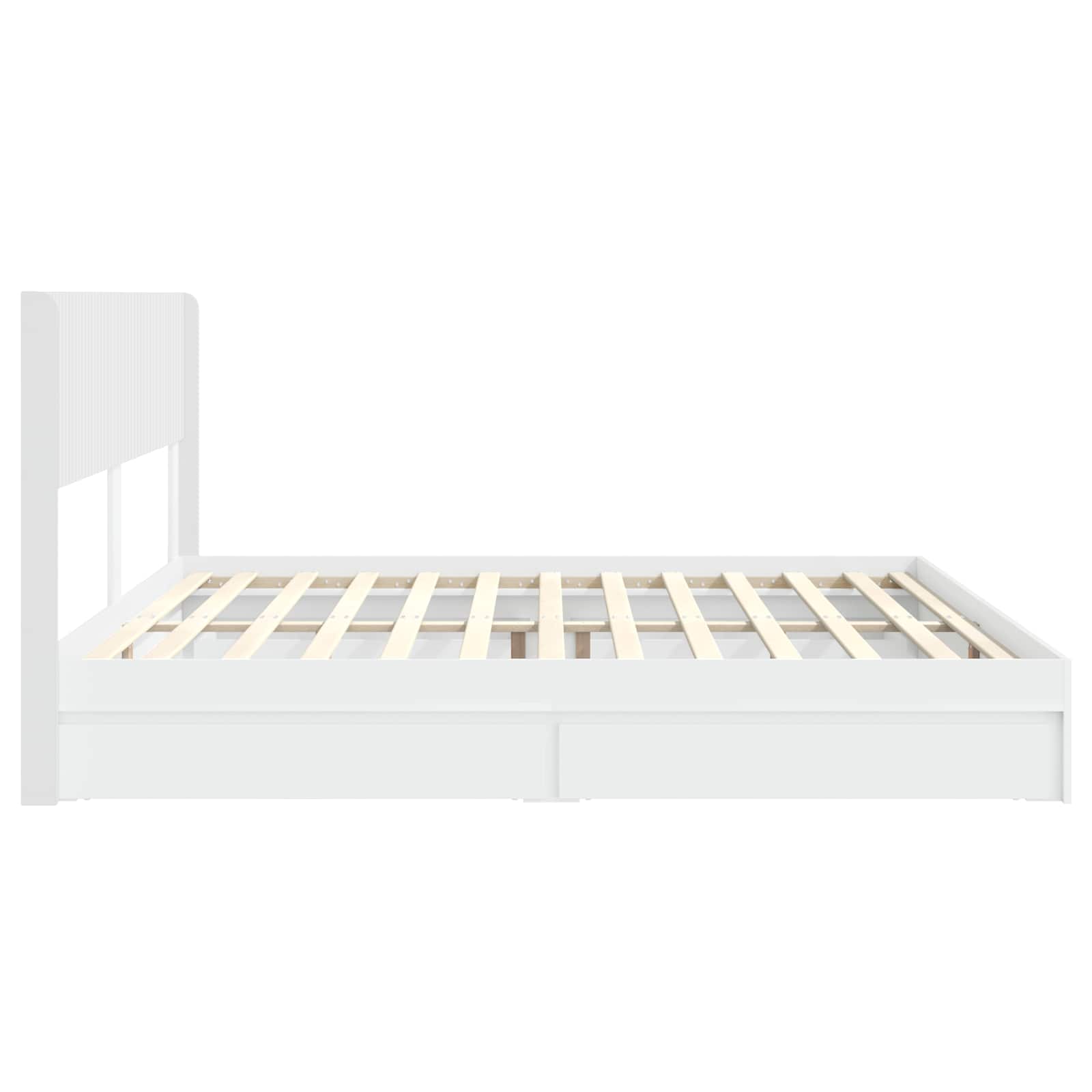 Sengestel med opbevaring og hovedgærde Hvid 180 x 200 cm