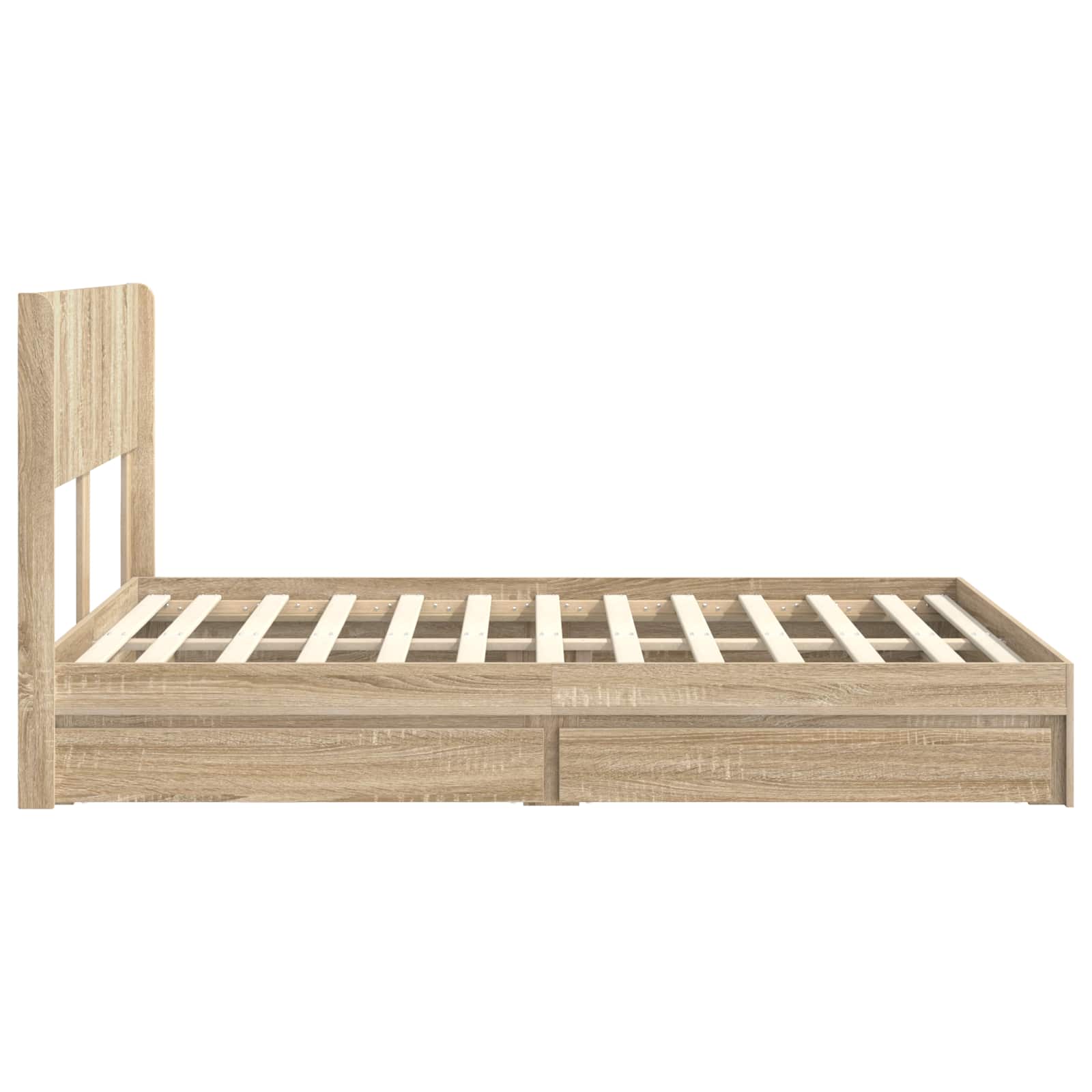 Sengestel med opbevaring og hovedgærde Sonoma-eg 140 x 190 cm