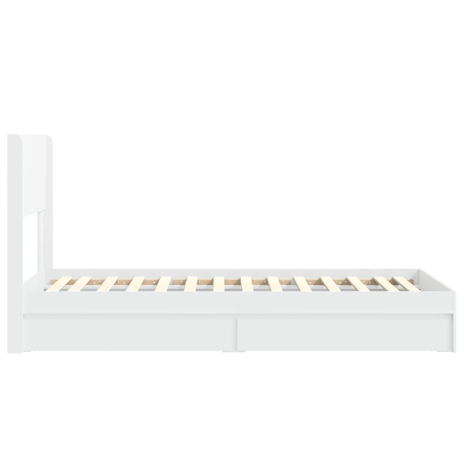 Sengestel med opbevaring og hovedgærde Hvid 75 x 190 cm