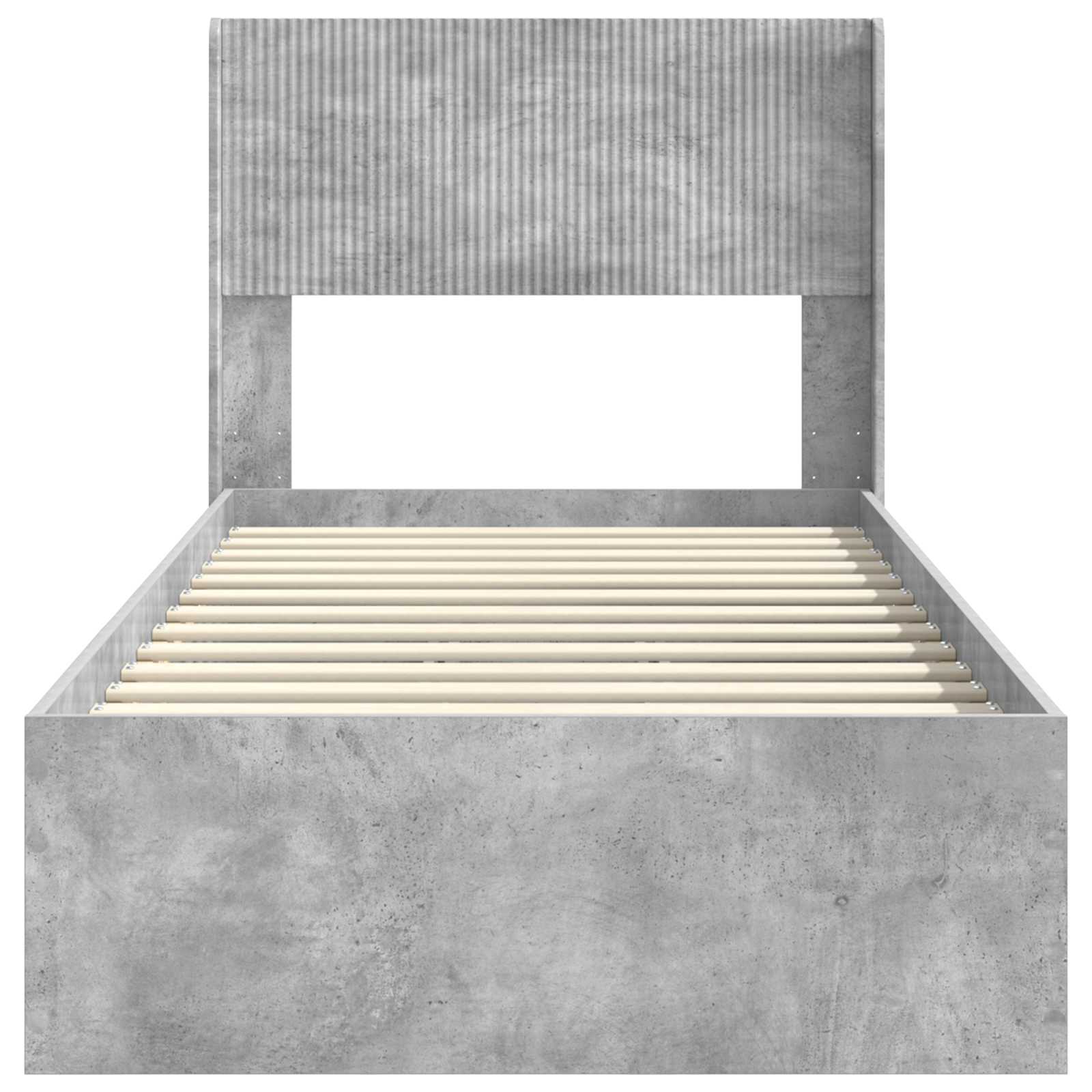 Sengestel med opbevaring og hovedgærde Betongrå 100 x 200 cm